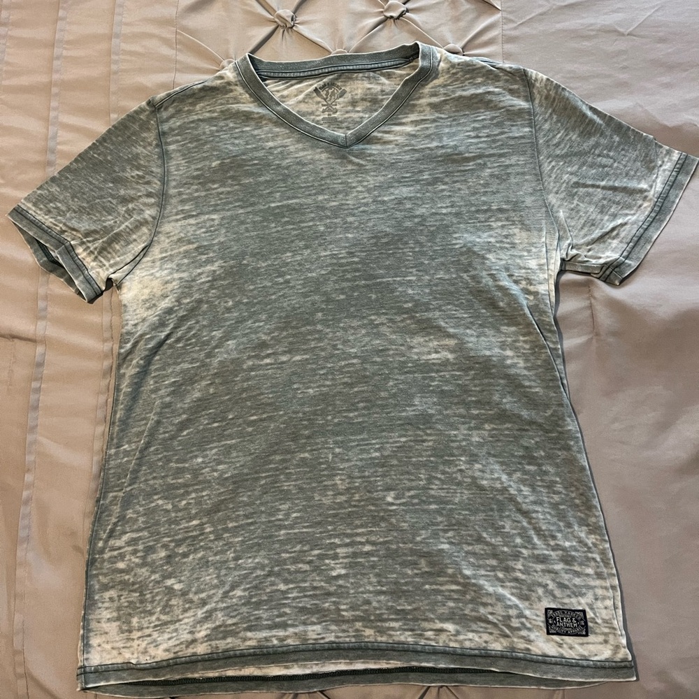 Men's V-Neck Washed Gray T-Shirt
